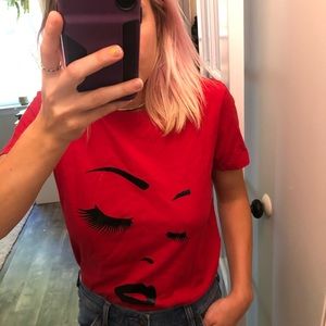 GUESS soft red cotton shirt medium